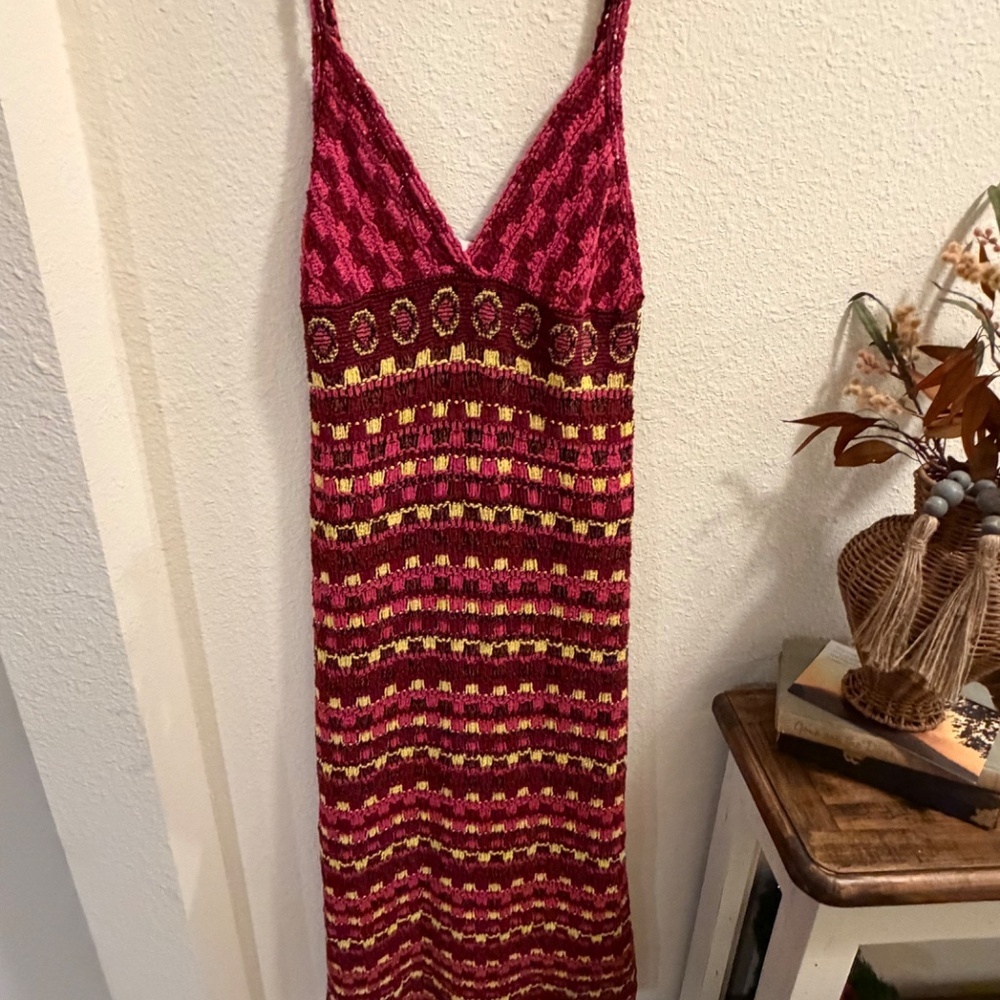 Zara Strappy Crochet Midi Dress, Sz L, Like New - Picture 8 of 8